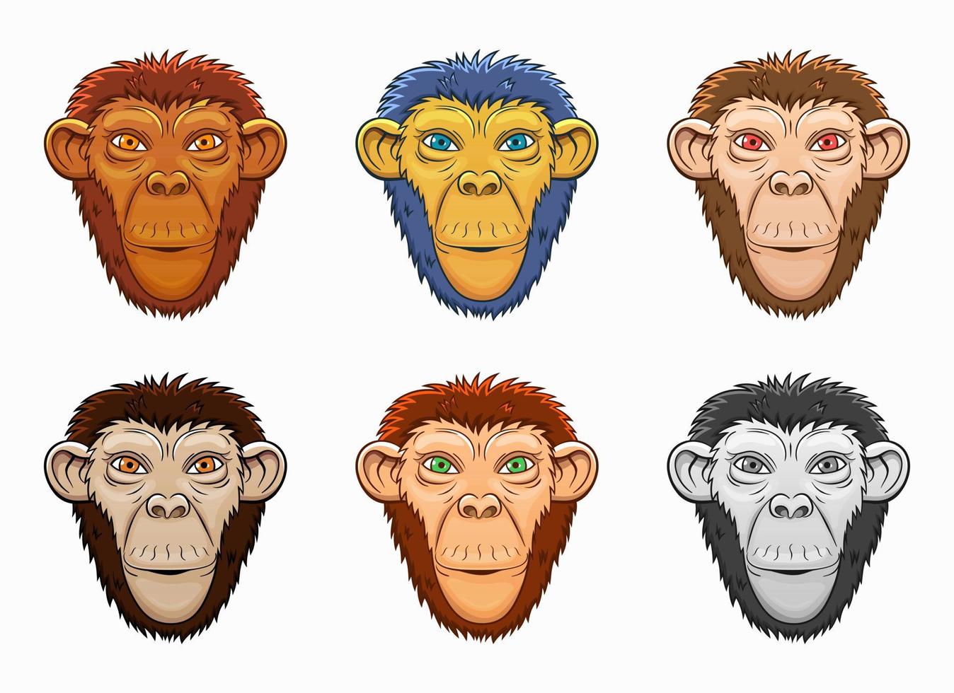 illustrazione di disegno vettoriale scimmia isolato su sfondo bianco