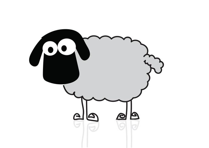 segno di simbolo del fumetto delle pecore vettore