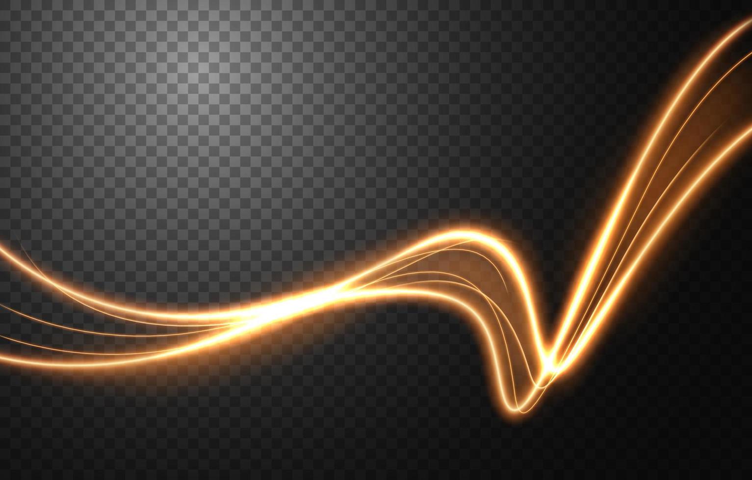effetto di movimento astratto della velocità della luce, scia di luce dorata. illustrazione vettoriale
