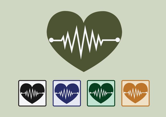 Icone dell&#39;onda di cuore vettore