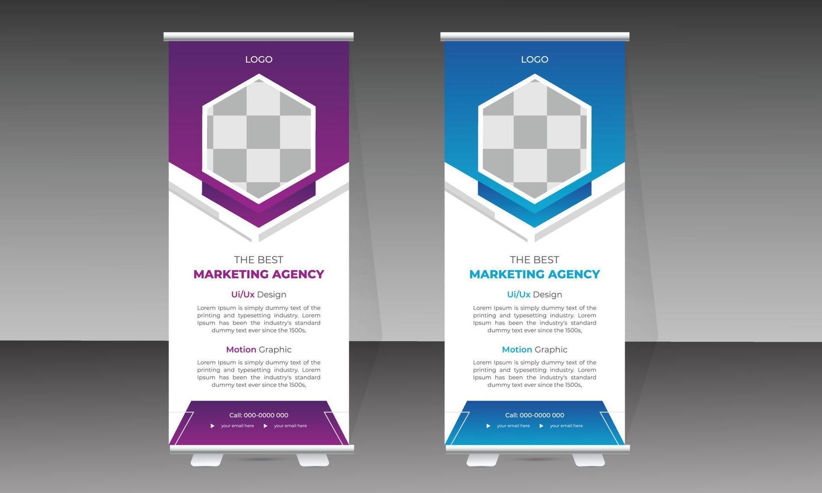 business roll up banner modello di progettazione vettore