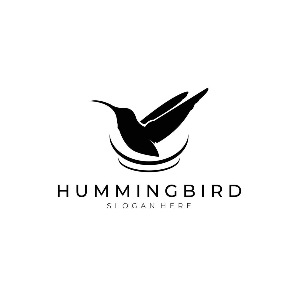 ispirazione per il design del logo della siluetta del colibrì. modello di logo colibrì. illustrazione vettoriale