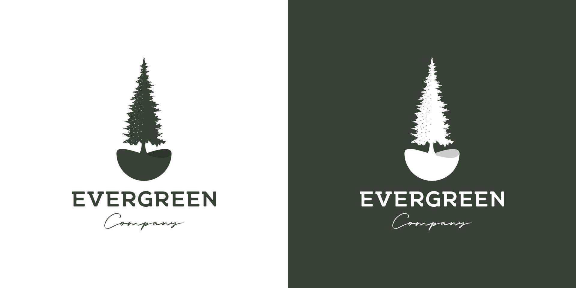 albero di pino sempreverde timberland logo design vector