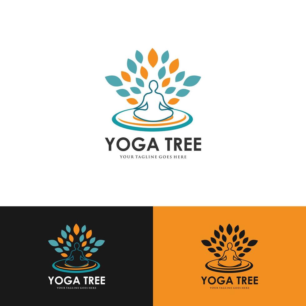 disegno di riserva del logo di yoga. meditazione umana in fiore di loto illustrazione vettoriale in colore viola