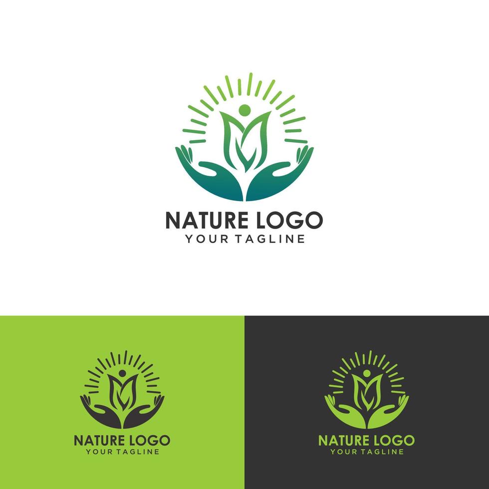 logo della natura della foglia vettore