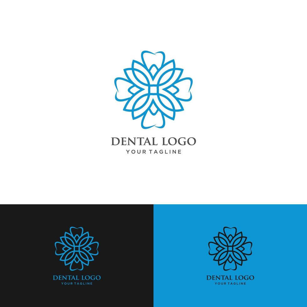 il miglior design del logo astratto dentale ti fa sorridere vettore logo dentale
