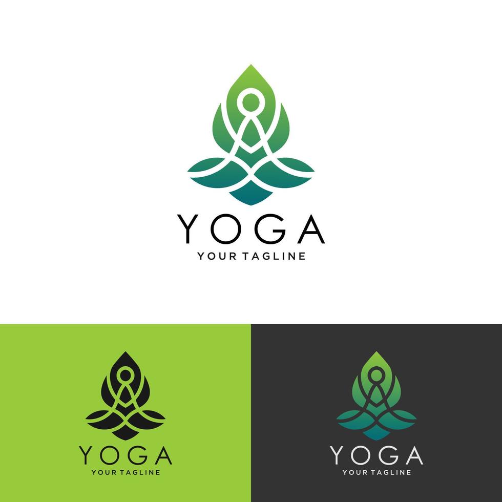 logotipo geometrico astratto icona lineare equilibrio persona yoga vettore