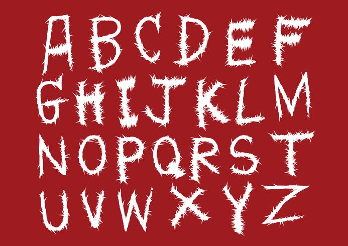 Alfabeto di lettere disegnate a mano scritto con pennello vettore