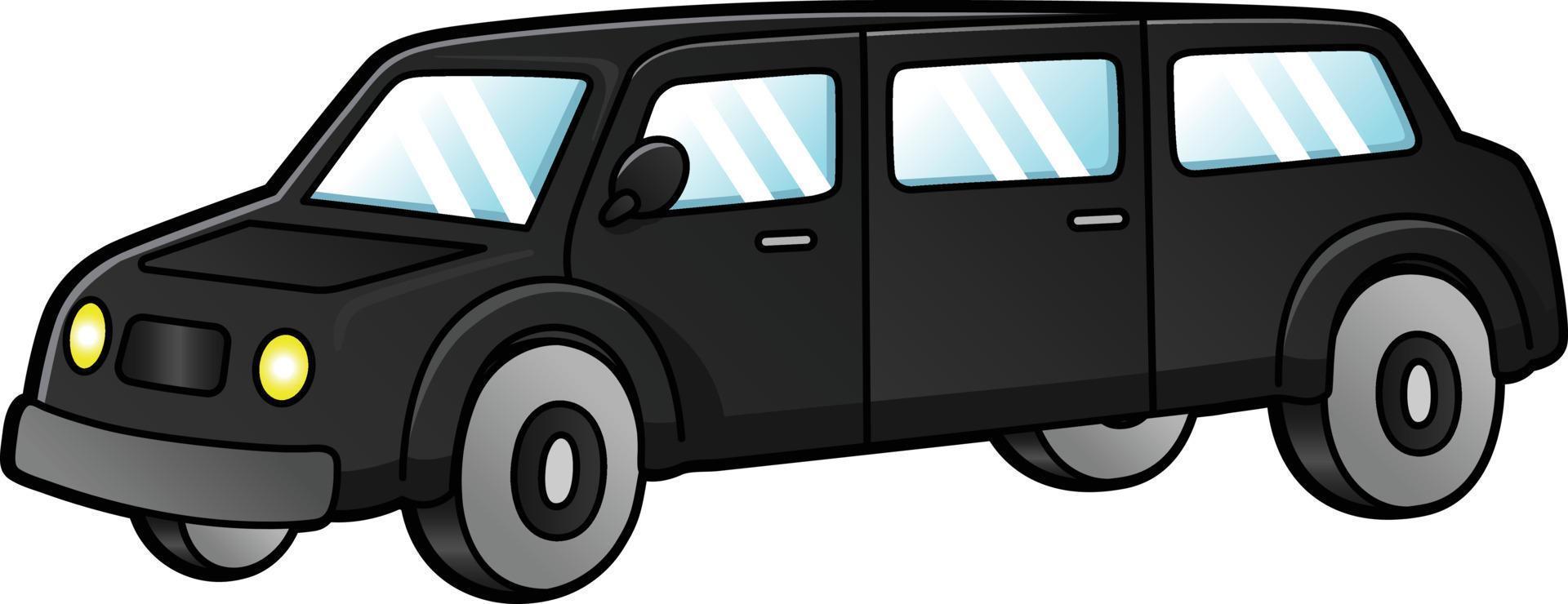 illustrazione colorata di clipart del fumetto della limousine vettore