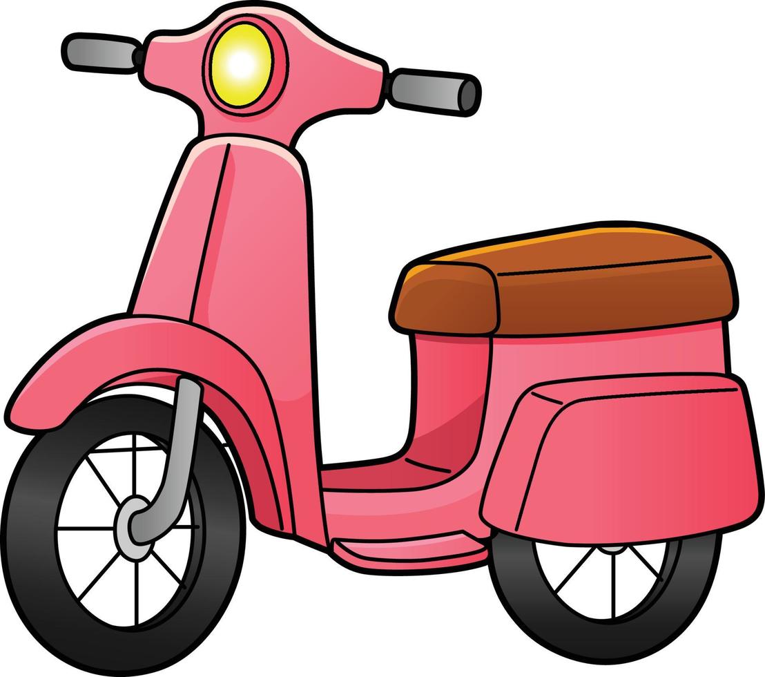 illustrazione clipart colorata del fumetto dello scooter vettore