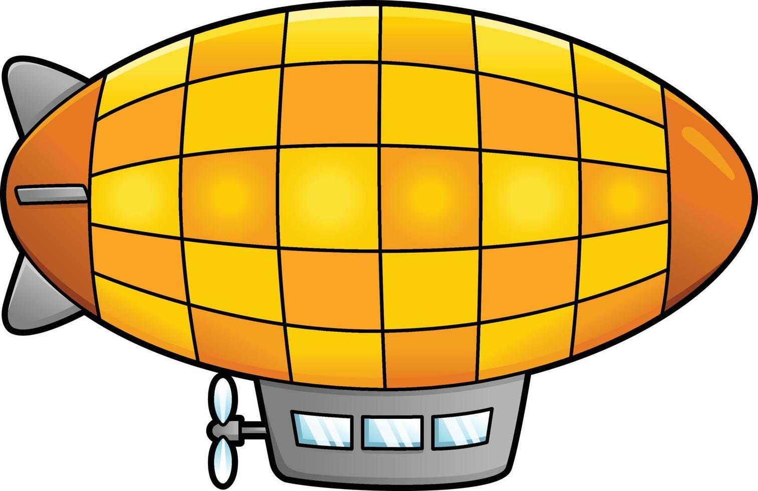 illustrazione di clipart del fumetto colorato zeppelin vettore