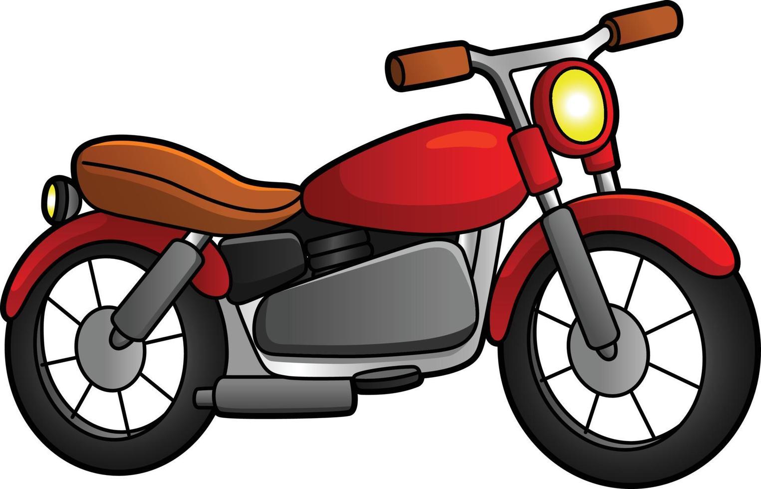 illustrazione colorata del clipart del fumetto della motocicletta vettore