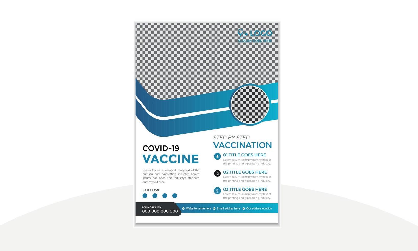 volantino per l'assistenza sanitaria e modello di progettazione vettoriale dei servizi di vaccinazione contro i virus