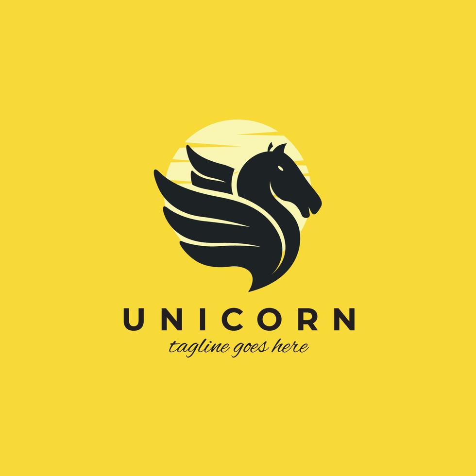 modello vettoriale gratuito logo unicorno