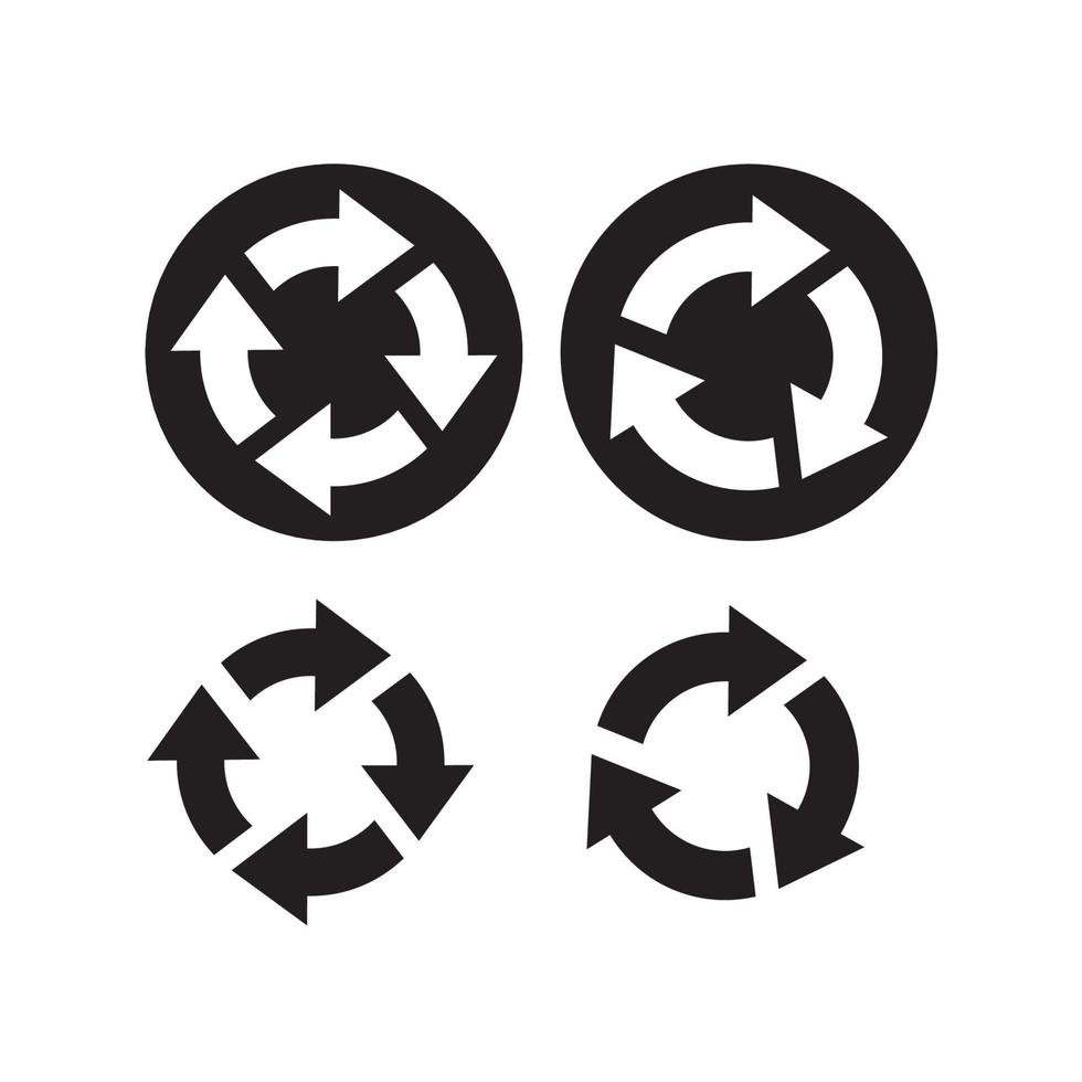 set di frecce circolari nere. icone vettoriali. grafica per sito web. vettore
