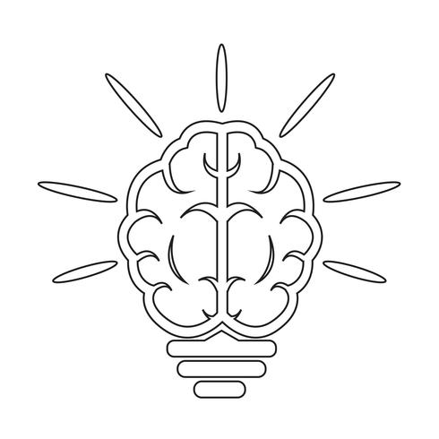 cervello Icona della lampadina vettore