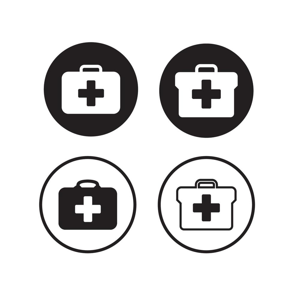icona vettoriale piatta della borsa del medico o del medico per l'app medica e il sito Web