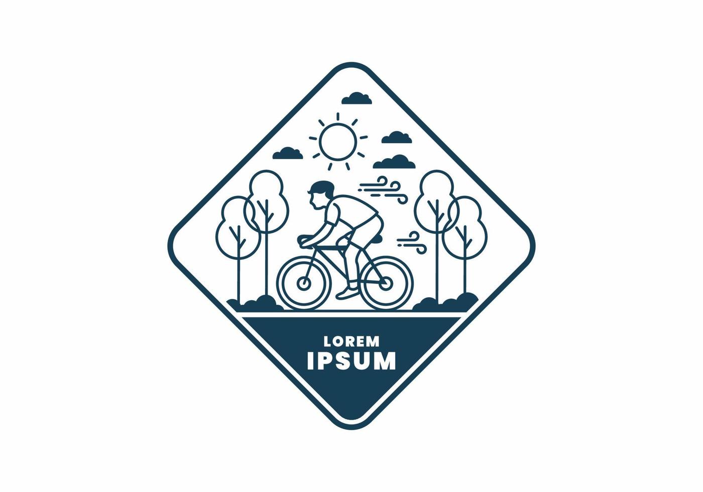 distintivo dell'illustrazione della bicicletta di guida vettore