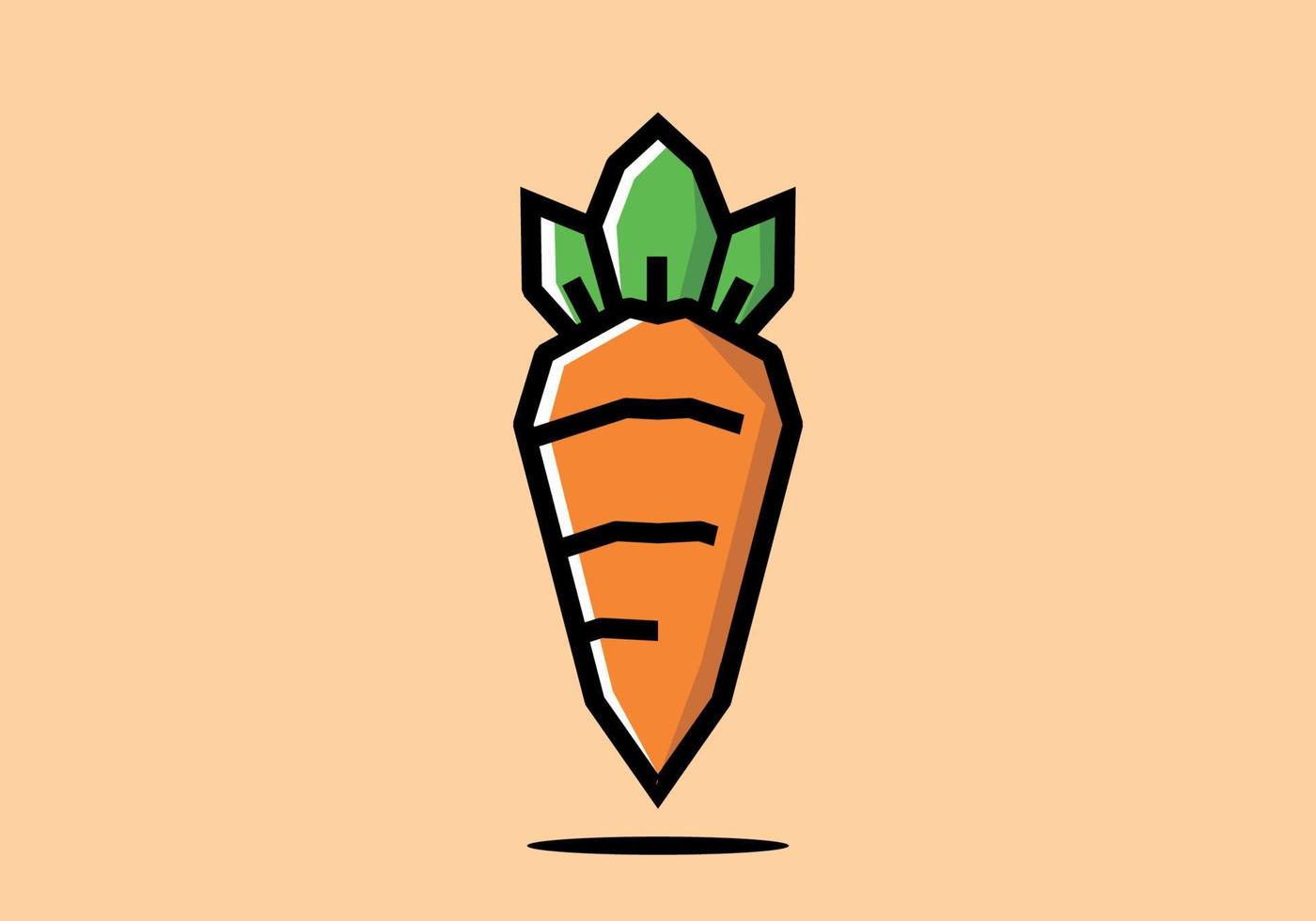 stile artistico rigido di carota arancione vettore