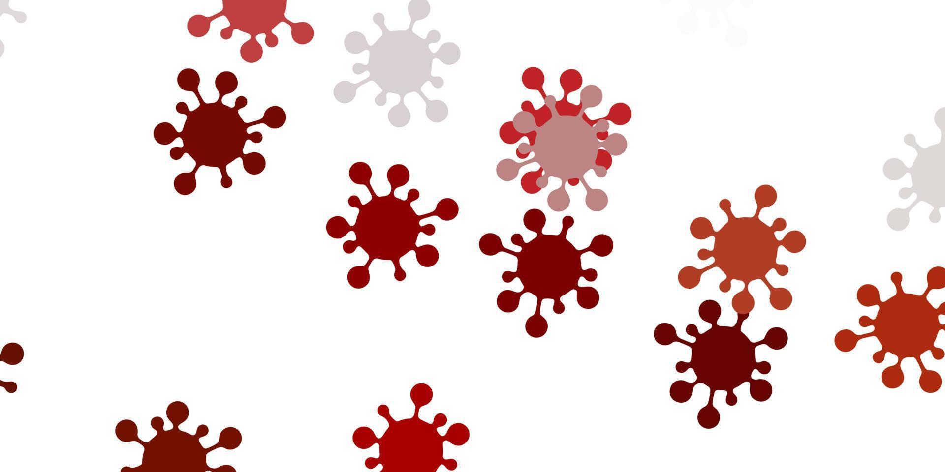 sfondo vettoriale marrone chiaro con simboli di virus.