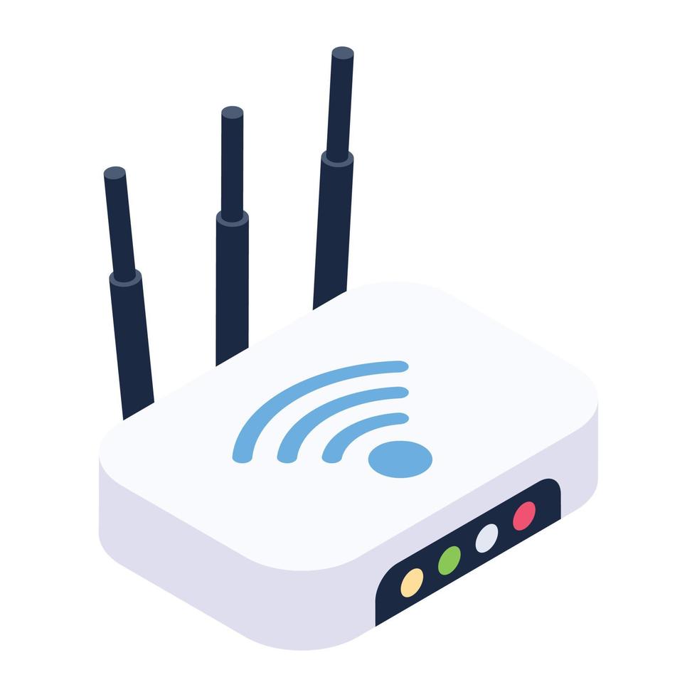 servizio internet, router wifi wireless in vettore isometrico