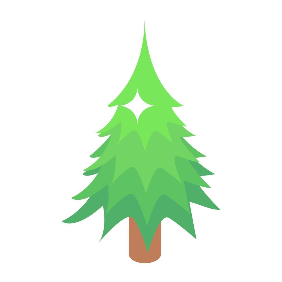 icona isometrica moderna di conifera, albero della foresta vettore