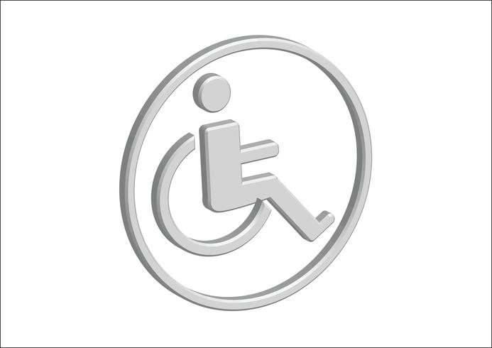 Progettazione dell&#39;icona di handicap della sedia a rotelle 3D vettore