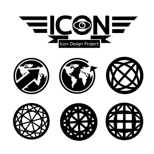 Segno simbolo icona globo vettore