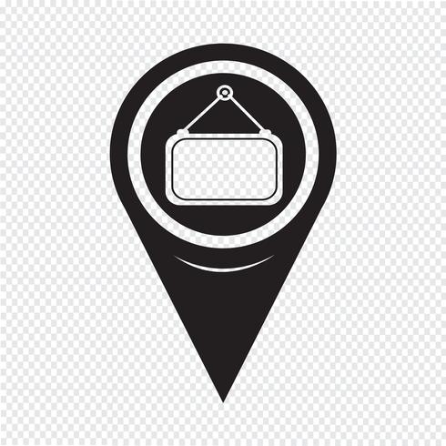 Icona di etichetta vuota puntatore mappa vettore