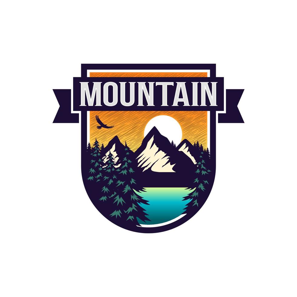 modello di vettore di progettazione di logo di montagne