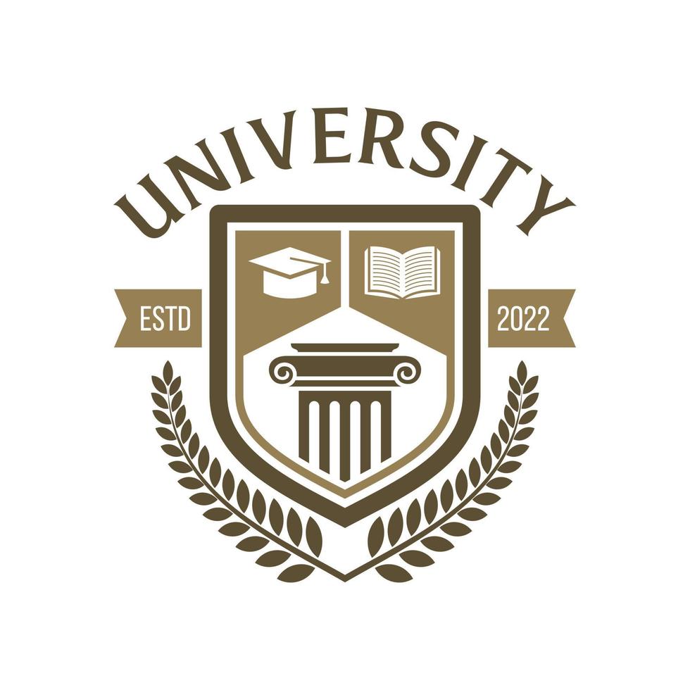 modello vettoriale di progettazione del logo di istruzione universitaria