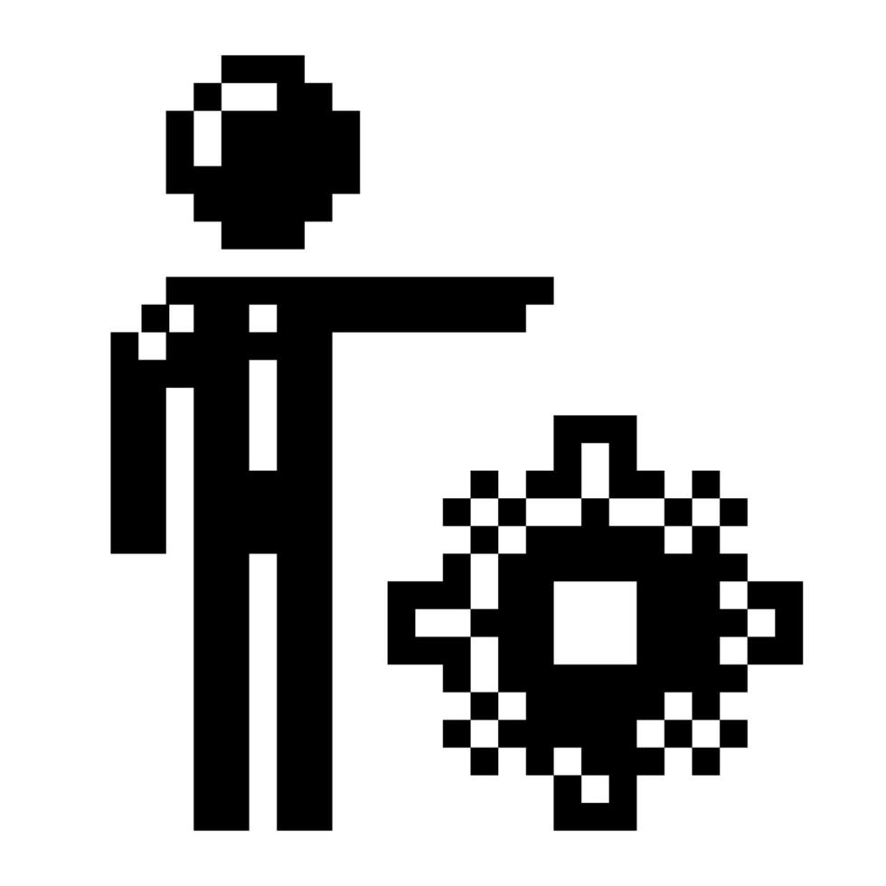 manager. icona di affari di pixel art vettore
