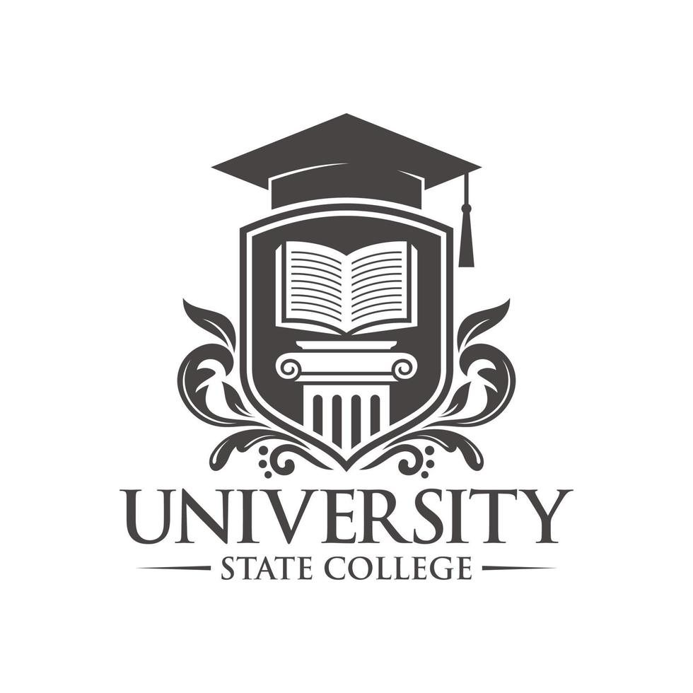 modello vettoriale di progettazione del logo di istruzione universitaria