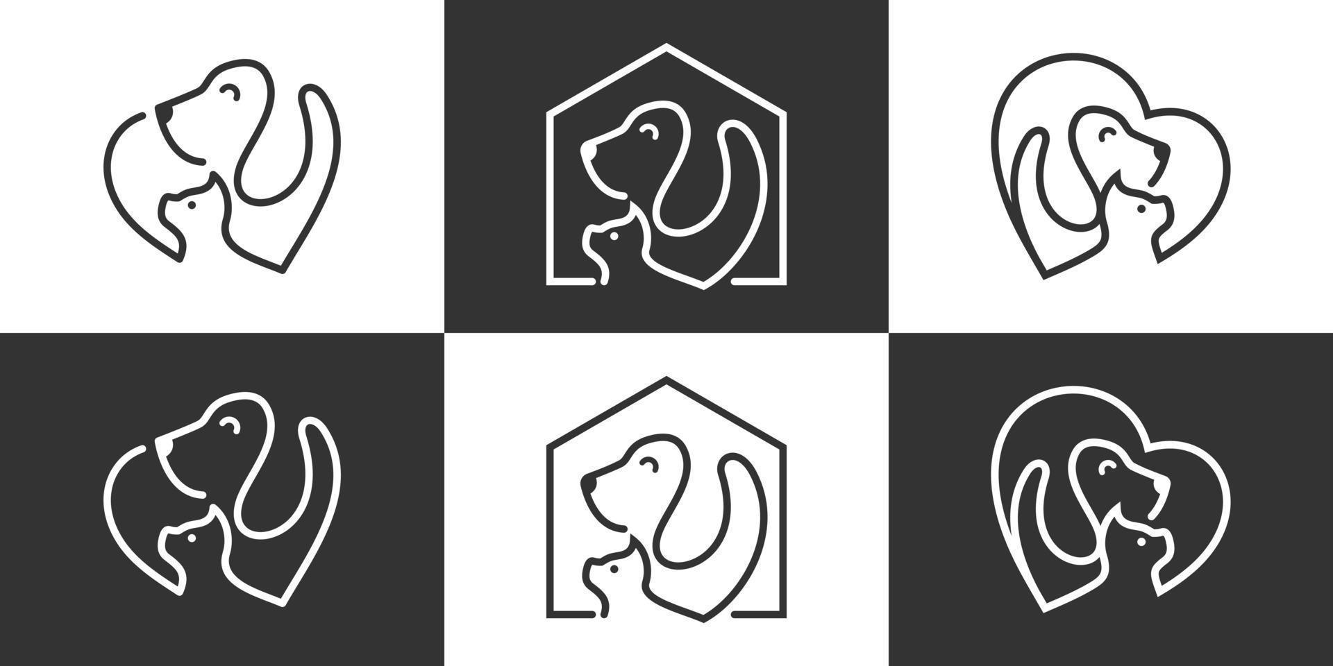 modello e carta di vettore di progettazione di logo animale domestico animale