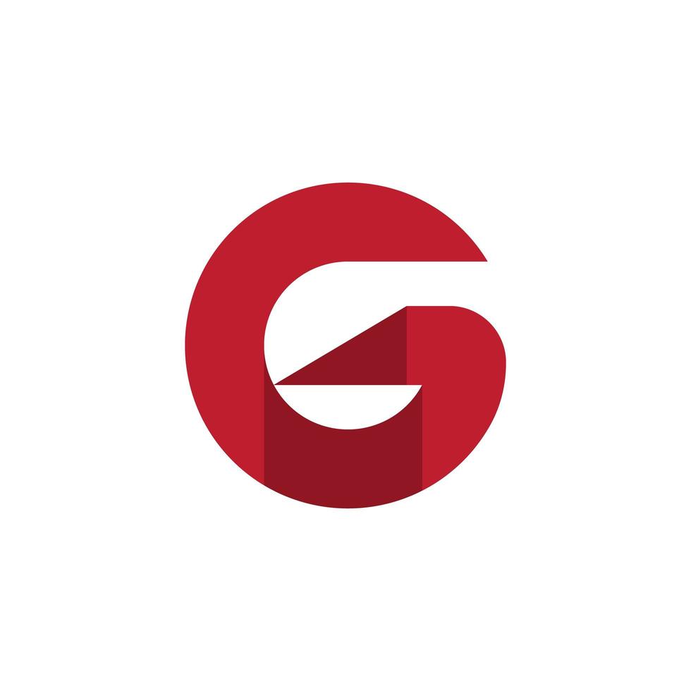 lettera g con logo in prospettiva 3d vettore