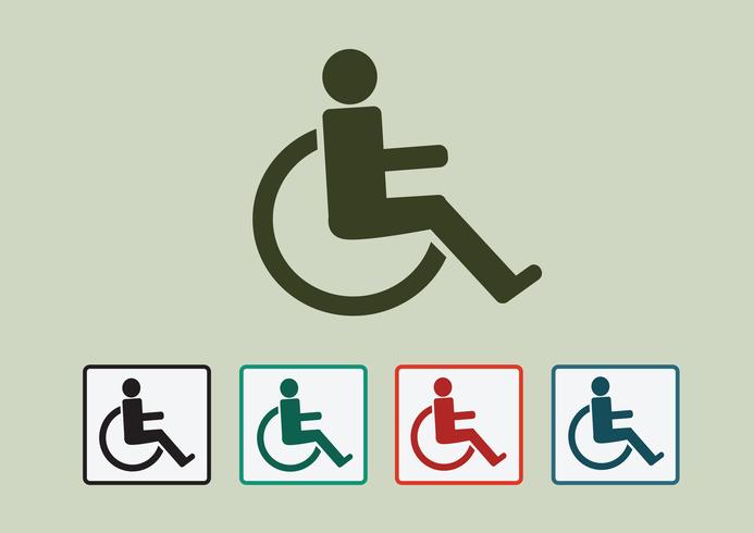 Handicap sedia a rotelle icona design vettore