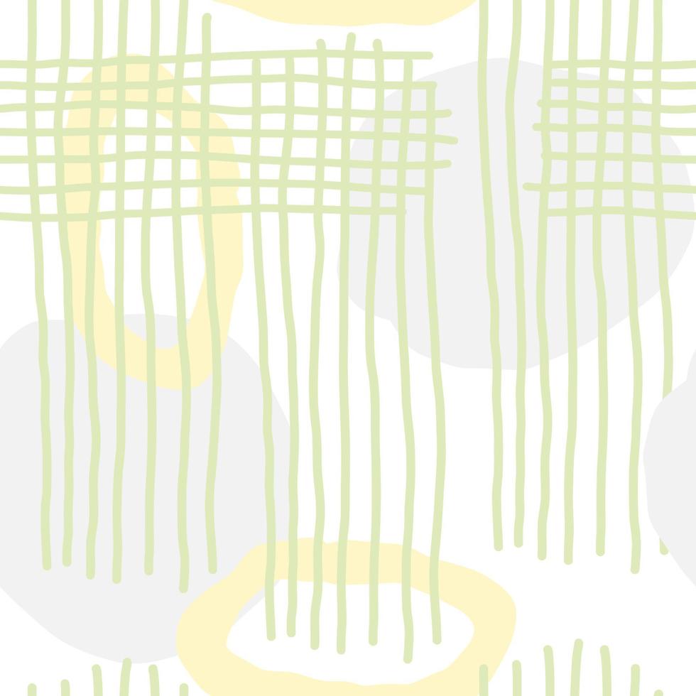 carta da parati senza giunte pastello giallo verde astratto di doodle geometrico bianco disegnato a mano. carino vettore asia modello per carta, tessuto, libro, cucina, bambini.