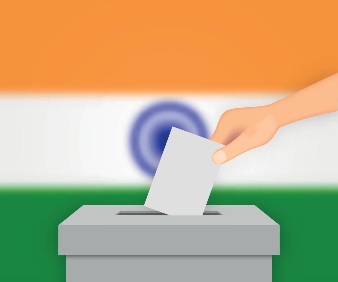 sfondo della bandiera delle elezioni dell'india. modello per il tuo design vettore