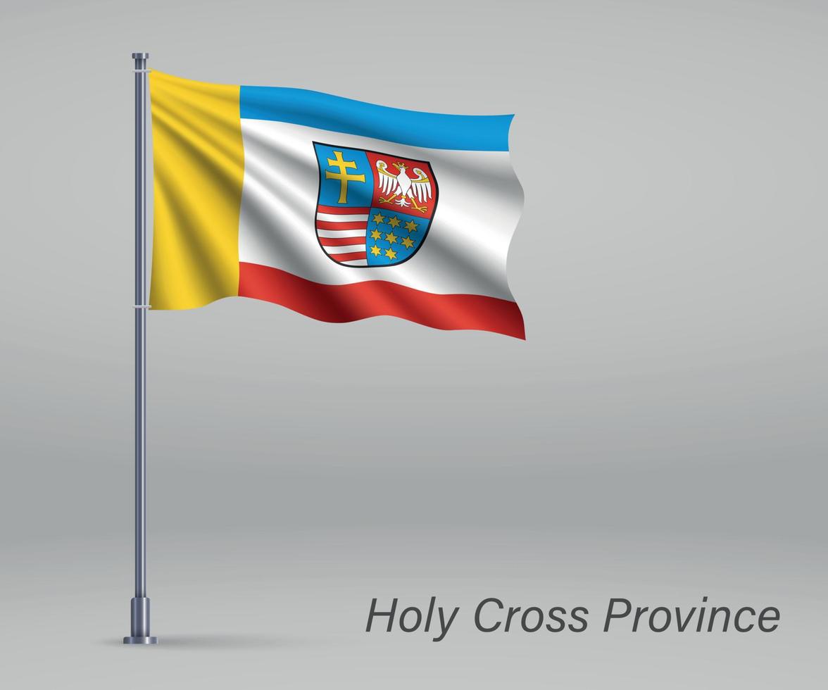 sventolando la bandiera della santa croce voivodato - provincia della polonia il fl vettore