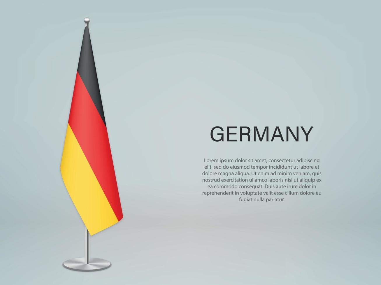 bandiera tedesca appesa su supporto. modello per banner di conferenza vettore