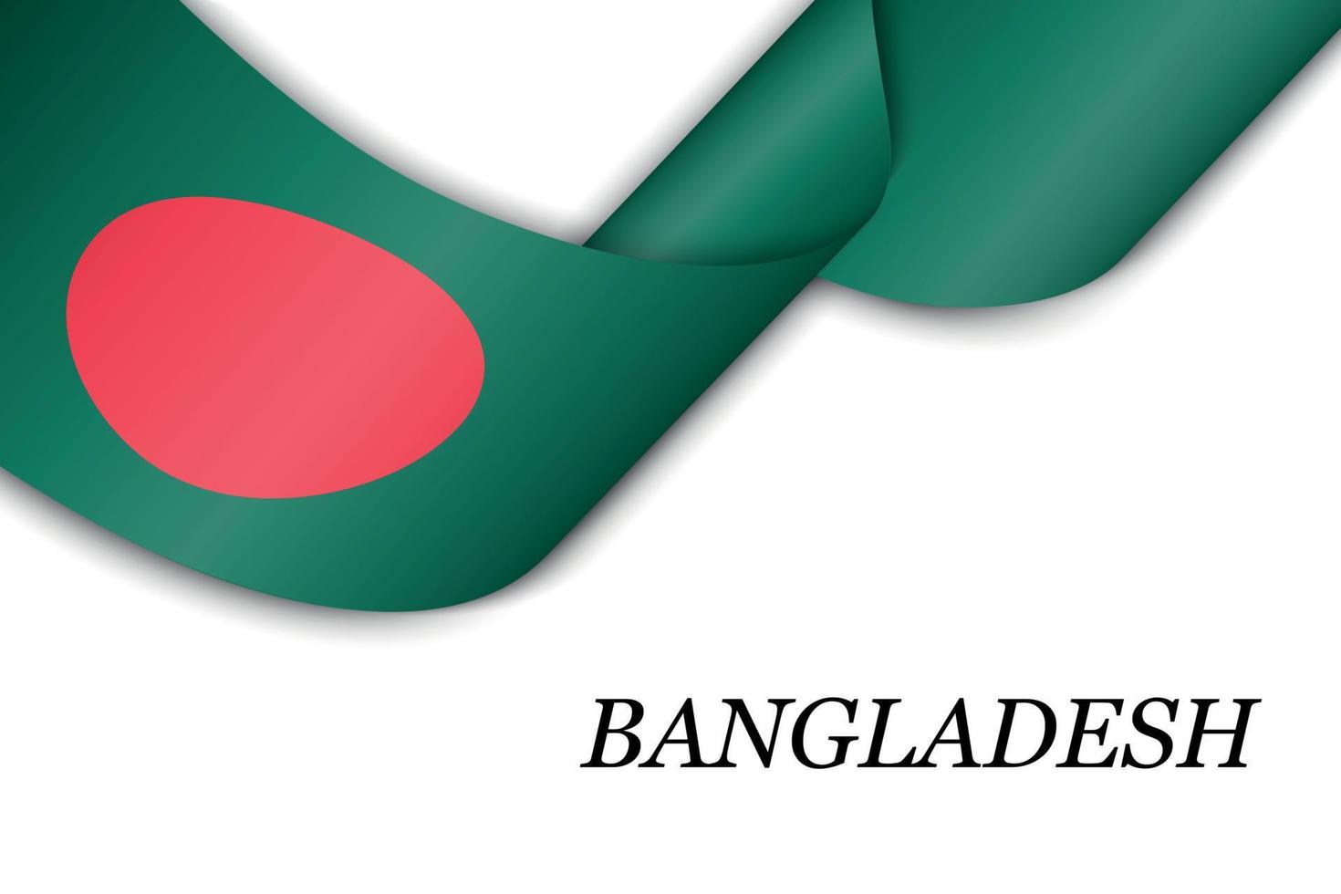 sventolando il nastro o lo striscione con la bandiera del bangladesh vettore