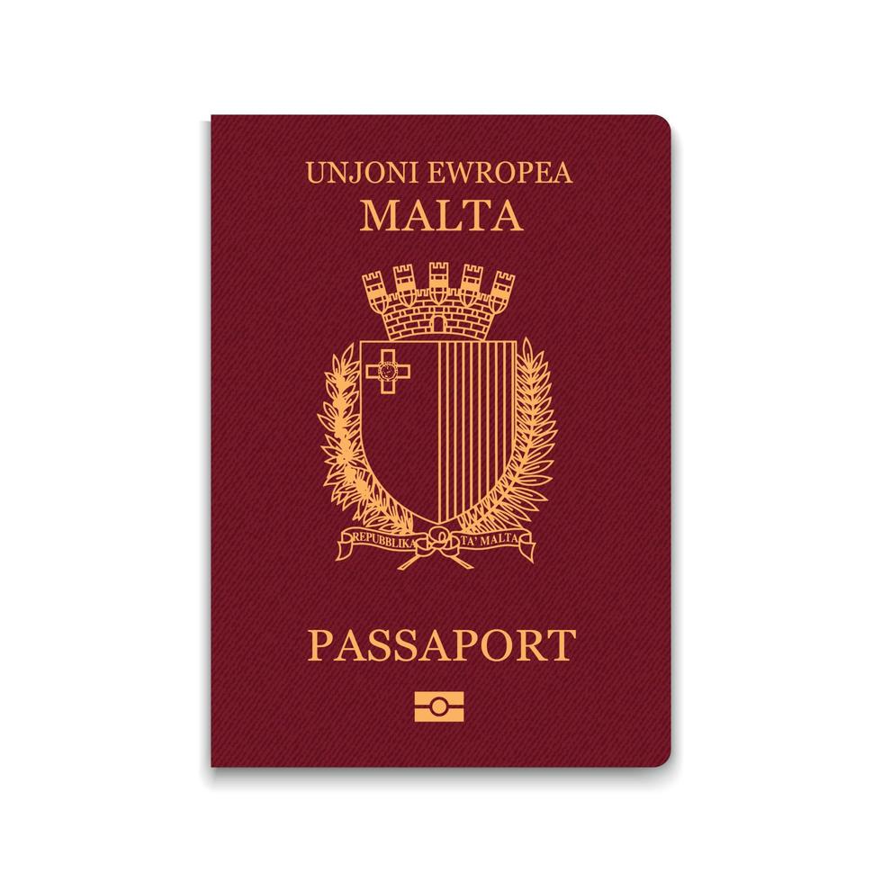 passaporto di malta. modello di identificazione del cittadino. per il tuo disegno vettore