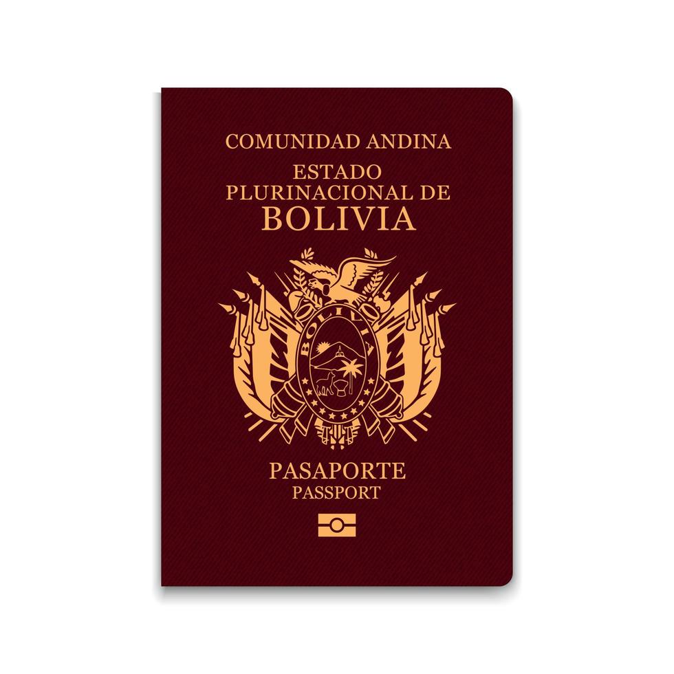 passaporto della bolivia. modello di identificazione del cittadino. per il tuo disegno vettore