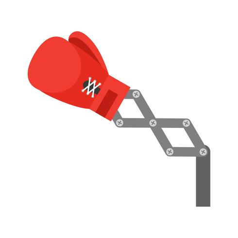 Illustrazione rossa di vettore del braccio dei guantoni da pugile del giocattolo