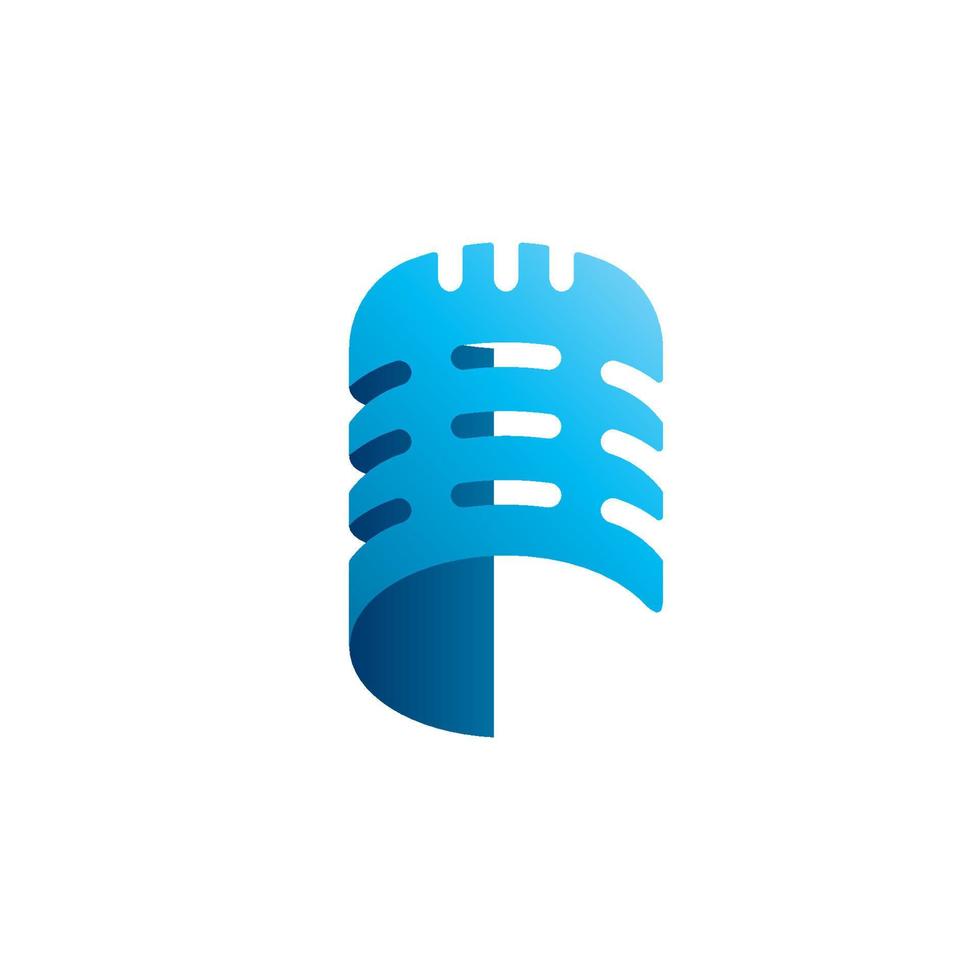 podcast microfono logo design vettoriale