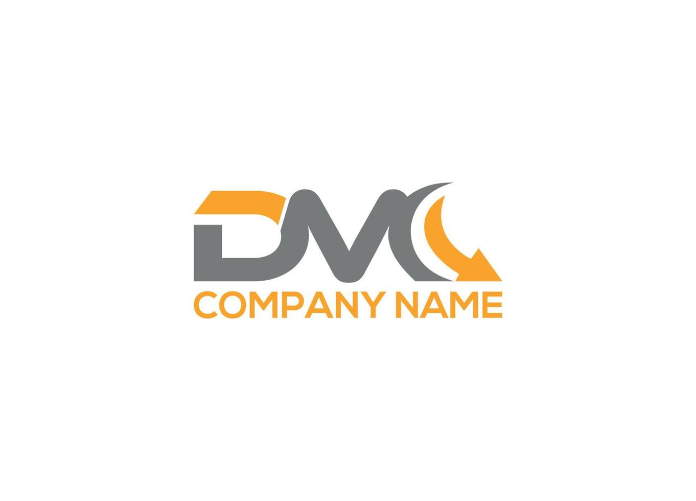 dmc lettera logo design con icona iniziale moderna e creativa vettore