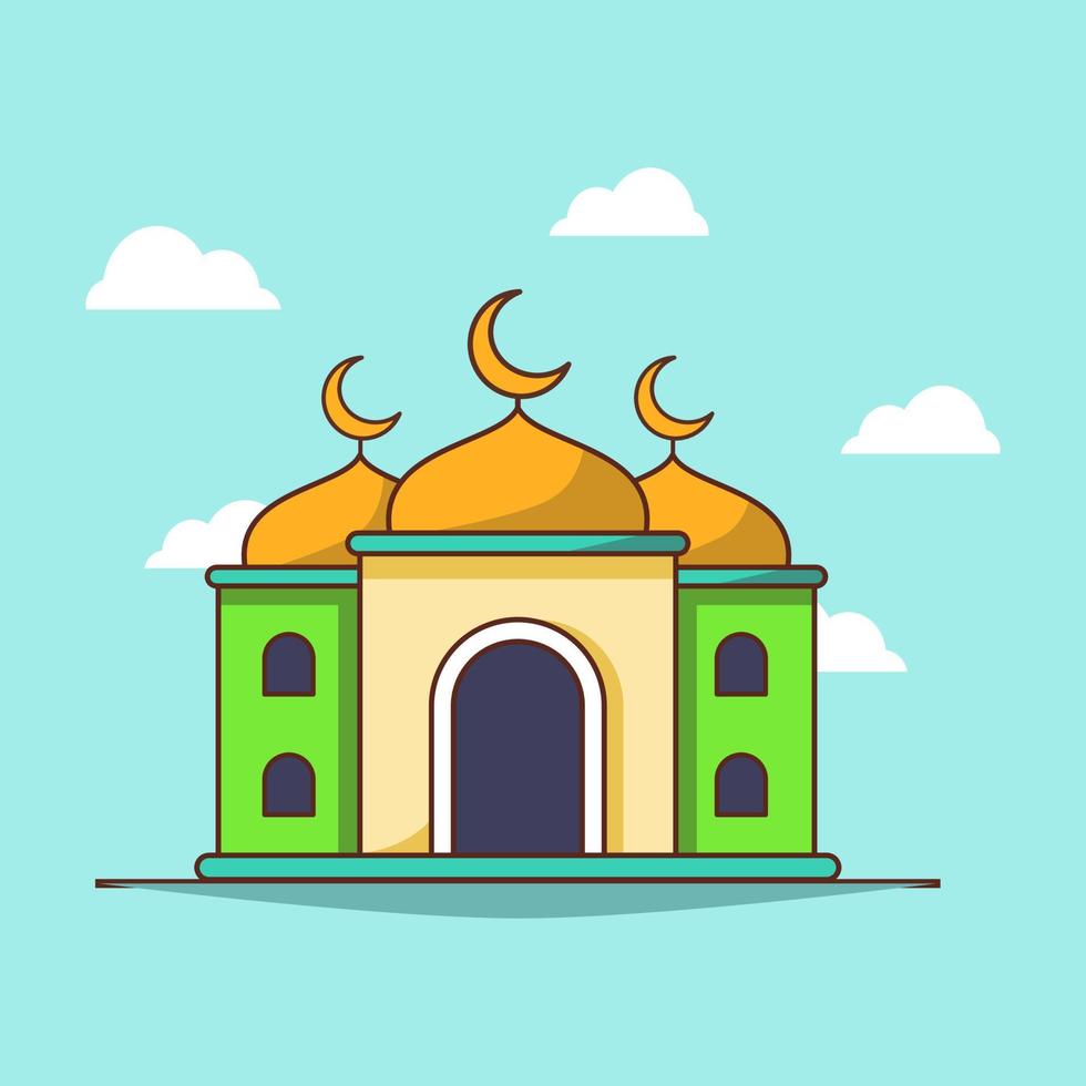illustrazione della costruzione della moschea vettore