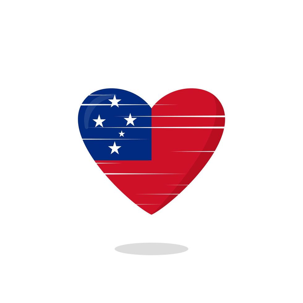 illustrazione di amore a forma di bandiera delle samoa vettore
