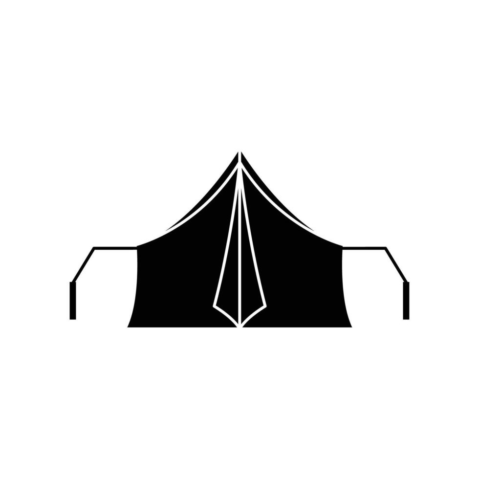 icona della tenda da campeggio. stile glifo. silhouette. adatto per l'icona del campeggio. design semplice modificabile. vettore del modello di progettazione