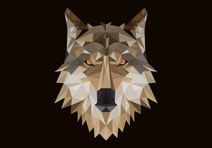 poligonale illustrazione vettoriale testa di lupo